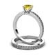 3 - Janina 0.95 ct Classic Yellow Sapphire (6.00 mm) Solitaire Bridal Set Ring  