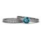 1 - Janina 0.95 ct Classic London Blue Topaz (6.50 mm) Solitaire Bridal Set Ring  