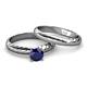 4 - Eudora 1.15 ct Classic Blue Sapphire Solitaire Bridal Set Ring 