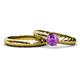 1 - Eudora 0.87 ct Classic Amethyst Solitaire Bridal Set Ring 