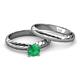 4 - Eudora 0.80 ct Classic Emerald Solitaire Bridal Set Ring 