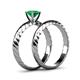 5 - Eudora 0.80 ct Classic Emerald Solitaire Bridal Set Ring 