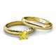 4 - Eudora 0.95 ct Classic Yellow Sapphire Solitaire Bridal Set Ring 