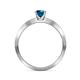 4 - Evika 1.43 ctw Blue Diamond (6.50 mm) Accented Natural Diamonds Bridal Set Ring  