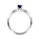 4 - Evika 1.73 ctw Blue Sapphire (6.50 mm) Accented Natural Diamonds Bridal Set Ring  