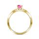 4 - Evika 1.38 ctw Pink Sapphire (6.00 mm) Accented Natural Diamonds Bridal Set Ring  