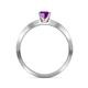 4 - Evika 1.30 ctw Amethyst (6.50 mm) Accented Natural Diamonds Bridal Set Ring  