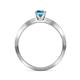 4 - Evika 1.38 ctw Blue Topaz (6.50 mm) Accented Natural Diamonds Bridal Set Ring  