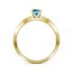 4 - Evika 1.38 ctw Blue Topaz (6.50 mm) Accented Natural Diamonds Bridal Set Ring  