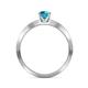 4 - Evika 1.38 ctw London Blue Topaz (6.50 mm) Accented Natural Diamonds Bridal Set Ring  