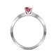 4 - Evika 1.43 ctw Rhodolite Garnet (6.50 mm) Accented Natural Diamonds Bridal Set Ring  