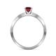 4 - Evika 1.38 ctw Ruby (6.50 mm) Accented Natural Diamonds Bridal Set Ring  