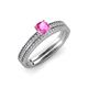 1 - Evika 1.38 ctw Pink Sapphire (6.00 mm) Accented Natural Diamonds Bridal Set Ring  