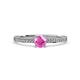 2 - Evika 1.38 ctw Pink Sapphire (6.00 mm) Accented Natural Diamonds Bridal Set Ring  