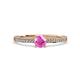 2 - Evika 1.38 ctw Pink Sapphire (6.00 mm) Accented Natural Diamonds Bridal Set Ring  