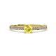 2 - Evika 1.38 ctw Yellow Sapphire (6.00 mm) Accented Natural Diamonds Bridal Set Ring  