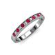 3 - Janice 2.00 mm Round Ruby and Diamond 13 Stone Wedding Band 