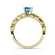 4 - Laine 1.11 ctw Classic Blue Topaz (6.50 mm) Accented Round Natural Diamonds Marquise Shape Bridal Set Ring  