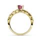 4 - Laine 1.16 ctw Classic Rhodolite Garnet (6.50 mm) Accented Round Natural Diamonds Marquise Shape Bridal Set Ring  