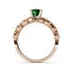 4 - Laine 0.96 ctw Classic Emerald (6.00 mm) Accented Round Natural Diamonds Marquise Shape Bridal Set Ring  