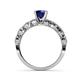 4 - Laine 1.46 ctw Classic Blue Sapphire (6.50 mm) Accented Round Natural Diamonds Marquise Shape Bridal Set Ring  