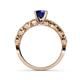 4 - Laine 1.46 ctw Classic Blue Sapphire (6.50 mm) Accented Round Natural Diamonds Marquise Shape Bridal Set Ring  