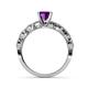4 - Laine 1.03 ctw Classic Amethyst (6.50 mm) Accented Round Natural Diamonds Marquise Shape Bridal Set Ring  