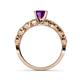4 - Laine 1.03 ctw Classic Amethyst (6.50 mm) Accented Round Natural Diamonds Marquise Shape Bridal Set Ring  