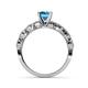 4 - Laine 1.11 ctw Classic Blue Topaz (6.50 mm) Accented Round Natural Diamonds Marquise Shape Bridal Set Ring  