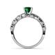 4 - Laine 0.96 ctw Classic Emerald (6.00 mm) Accented Round Natural Diamonds Marquise Shape Bridal Set Ring  