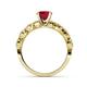 4 - Laine 1.11 ctw Classic Ruby (6.00 mm) Accented Round Natural Diamonds Marquise Shape Bridal Set Ring  