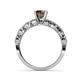4 - Laine 1.16 ctw Classic Smoky Quartz (6.50 mm) Accented Round Natural Diamonds Marquise Shape Bridal Set Ring  