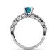 4 - Laine 1.11 ctw Classic London Blue Topaz (6.50 mm) Accented Round Natural Diamonds Marquise Shape Bridal Set Ring  