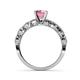 4 - Laine 1.03 ctw Classic Pink Tourmaline (6.50 mm) Accented Round Natural Diamonds Marquise Shape Bridal Set Ring  