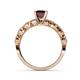 4 - Laine 1.21 ctw Classic Red Garnet (6.50 mm) Accented Round Natural Diamonds Marquise Shape Bridal Set Ring  