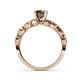 4 - Laine 1.16 ctw Classic Smoky Quartz (6.50 mm) Accented Round Natural Diamonds Marquise Shape Bridal Set Ring  