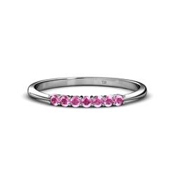 Reina Pink Sapphire Wedding Band Pink Sapphire Stone Womens Wedding Band Stackable ctw Sterling Silver