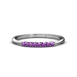 Reina Amethyst Wedding Band Amethyst Stone Womens Wedding Band Stackable ctw Sterling Silver