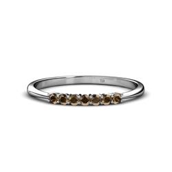 Reina Smoky Quartz Wedding Band Smoky Quartz Stone Womens Wedding Band Stackable ctw Sterling Silver