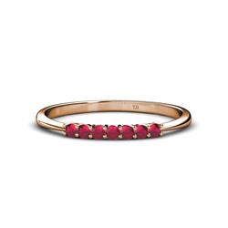Reina Ruby Stone Wedding Band Ruby Stone Womens Wedding Band Stackable ctw K Rose Gold