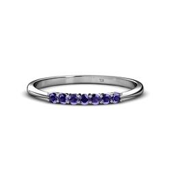 Reina Iolite Stone Wedding Band Iolite Stone Womens Wedding Band Stackable ctw K White Gold