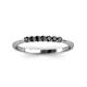 3 - Reina 2.00 mm Black Diamond 7 Stone Wedding Band 
