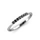 4 - Reina 2.00 mm Black Diamond 7 Stone Wedding Band 