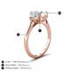 4 - Triada 2.34 ctw IGI Certified Lab Grown Diamond Cushion Shape (7 mm) Three Stone Engagement Ring 
