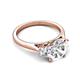 5 - Triada 2.34 ctw IGI Certified Lab Grown Diamond Cushion Shape (7 mm) Three Stone Engagement Ring 