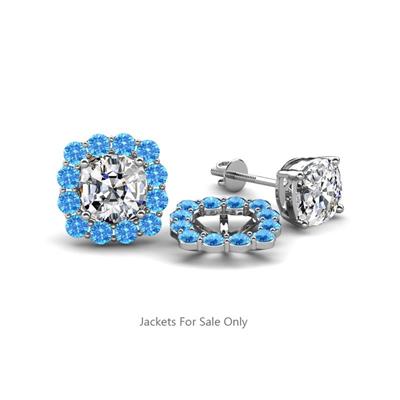 Ambre Blue Topaz Jacket Earrings