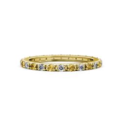 Gracie Round Citrine and Diamond Eternity Band Round Citrine and Diamond French Set Womens Eternity Ring Stackable ctw K Yellow Gold