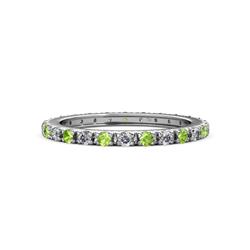 Gracie Round Peridot and Diamond Eternity Band Round Peridot and Diamond French Set Womens Eternity Ring Stackable ctw K White Gold