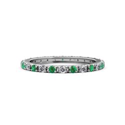 Gracie Round Emerald and Diamond Eternity Band Round Emerald and Diamond French Set Womens Eternity Ring Stackable ctw K White Gold
