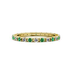 Gracie Round Emerald and Diamond Eternity Band Round Emerald and Diamond French Set Womens Eternity Ring Stackable ctw K Yellow Gold